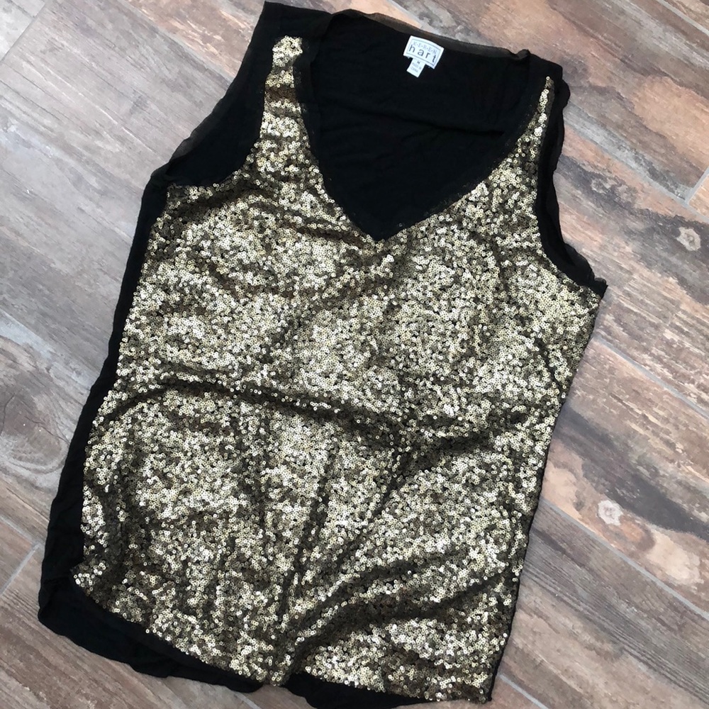 Keren Hart gold sequin sleeveless top